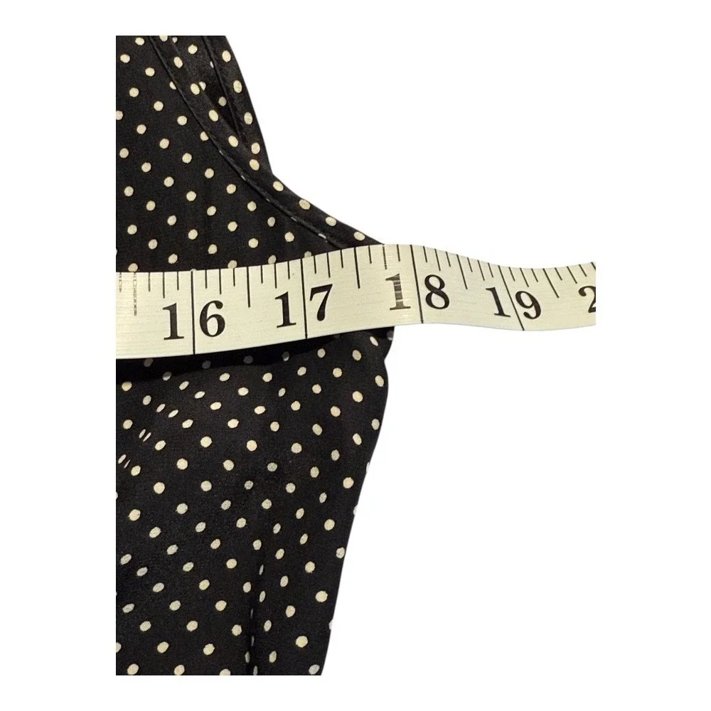 J. Crew Women's 100% Silk Polka Dot Blouse Black Sleeveless Size‎ 6